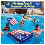 Hiboom Pool Cornhole Inflatable Bean Bag Toss Game Toy 2 Sets, Independence Day Swimming Pool Game for Teens, Adults and Family, American Flag Theme Water Floating Cornhole Toy with 8 Bean Bags - Reta Hiboom Pool Cornhole Inflatable Bean Bag Toss Game Toy 2 Sets, Independence Day Swimming Pool Game for Teens, Adults and Family, American Flag Theme Water Floating Cornhole Toy with 8 Bean Bags - Reta