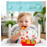 Miaowoof Silicone Popsicles Molds for Toddlers, 6-Cavity Non-BPA Premium Silicone Small Popsicle Molds, Ice Pop Mold with 6 Colorful Reusable Sticks for Kids (Red) - Retail: $13 Miaowoof Silicone Popsicles Molds for Toddlers, 6-Cavity Non-BPA Premium Silicone Small Popsicle Molds, Ice Pop Mold with 6 Colorful Reusable Sticks for Kids (Red) - Retail: $13