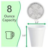 8OZ Foam Cups for Hot and Cold Drinks With Lids, USA-Made 100-Pack - Ideal Styrofoam Coffee Cups, Insulating To-Go Cups for Soda, Tea, Juice - Sturdy, Disposable and comparable to Industry standard 8J 8OZ Foam Cups for Hot and Cold Drinks With Lids, USA-Made 100-Pack - Ideal Styrofoam Coffee Cups, Insulating To-Go Cups for Soda, Tea, Juice - Sturdy, Disposable and comparable to Industry standard 8J