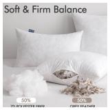 MIULEE Pillow Inserts 22x22 Inch Set of 2, Feather Mix Polycotton with Cotton Fabric Square Decorative Throw Pillows for Couch Bed Sofa - Retail: $31 MIULEE Pillow Inserts 22x22 Inch Set of 2, Feather Mix Polycotton with Cotton Fabric Square Decorative Throw Pillows for Couch Bed Sofa - Retail: $31