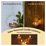 Solar Hanging Lanterns, Dragonfly Style Outdoor Chandelier, Waterproof Auto On/Off Solar Tea Lights for Garden, Patio, Porch, Balcony, Tree Decor (Flickering Flame, 4-Pack) - Retail: $20 Solar Hanging Lanterns, Dragonfly Style Outdoor Chandelier, Waterproof Auto On/Off Solar Tea Lights for Garden, Patio, Porch, Balcony, Tree Decor (Flickering Flame, 4-Pack) - Retail: $20