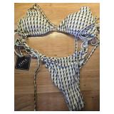 ZAFUL Triangle Bikini for Women 2 Piece Halter Bikini Sets Sexy High Cut Bathing Suit Side Tie Swimsuits Yellow Geometric S - Retail: $32 ZAFUL Triangle Bikini for Women 2 Piece Halter Bikini Sets Sexy High Cut Bathing Suit Side Tie Swimsuits Yellow Geometric S - Retail: $32
