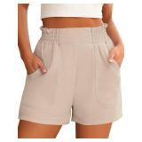 ANRABESS Women Summer Casual Shorts Elastic High Waisted Wide Leg Cute Dressy Beach Shorts 2025 Fashion Vacation Outfits Large Khaki - Retail: $30 ANRABESS Women Summer Casual Shorts Elastic High Waisted Wide Leg Cute Dressy Beach Shorts 2025 Fashion Vacation Outfits Large Khaki - Retail: $30