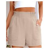 ANRABESS Women Summer Casual Shorts Elastic High Waisted Wide Leg Cute Dressy Beach Shorts 2025 Fashion Vacation Outfits Large Khaki - Retail: $30 ANRABESS Women Summer Casual Shorts Elastic High Waisted Wide Leg Cute Dressy Beach Shorts 2025 Fashion Vacation Outfits Large Khaki - Retail: $30