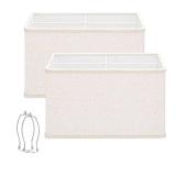 Rectangle Lamp Shades Set of 2, 16\L x 8\inW x 8.5\inH Large Beige Lampshades for Table Lamps Floor Lamps, Natural Linen Lamp Shade Replacement, Spider, Harp Holders Included, Easy Assembly Required - Rectangle Lamp Shades Set of 2, 16\L x 8\inW x 8.5\inH Large Beige Lampshades for Table Lamps Floor Lamps, Natural Linen Lamp Shade Replacement, Spider, Harp Holders Included, Easy Assembly Required -