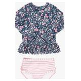 RuffleButts Baby/Toddler Girls Scalloped Long Sleeve Rash Guard 2-Piece UPF50+ Sun Protected Swimsuit 4T - RuffleButts Baby/Toddler Girls Scalloped Long Sleeve Rash Guard 2-Piece UPF50+ Sun Protected Swimsuit 4T -