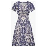Navy Blue Floral Print Summer Dress Medium  - Retail: $35 Navy Blue Floral Print Summer Dress Medium  - Retail: $35
