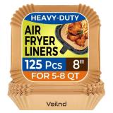 Air Fryer Paper Liners, 125Pcs Parchment Paper, Air Fryer Liners Disposable for Microwave, Non-Stick Air Fryer Liner Square Free of Bleach (8IN) - Retail: $10 Air Fryer Paper Liners, 125Pcs Parchment Paper, Air Fryer Liners Disposable for Microwave, Non-Stick Air Fryer Liner Square Free of Bleach (8IN) - Retail: $10
