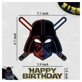 Alien War Darth Vader Happy Birthday Cake Topper, Black Glitter Alien War Cake Decorations, Star Themed Birthday Baby Shower Cake Topper Party Supplies (model 10) - Retail: $4 Alien War Darth Vader Happy Birthday Cake Topper, Black Glitter Alien War Cake Decorations, Star Themed Birthday Baby Shower Cake Topper Party Supplies (model 10) - Retail: $4