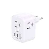 European Travel Plug Adapter, Addtam International Power Adapter with 3 Outlets 3 USB Charging Ports(2 USB C), Type C Adapter Travel Essentials to Most Europe EU Spain Italy France - Retail: $12 European Travel Plug Adapter, Addtam International Power Adapter with 3 Outlets 3 USB Charging Ports(2 USB C), Type C Adapter Travel Essentials to Most Europe EU Spain Italy France - Retail: $12