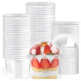 Jnnzzggu 50 Pcs 8 OZ Disposable Plastic Cups with Dome Lids,Clear Dessert Cup,Mini Parfait Appetizer Containers for Ice Cream,Cake,Fruit,Pudding,Jello Shot,Drink,Yogurt,Soups,Salad,Snacks - Retail: $1 Jnnzzggu 50 Pcs 8 OZ Disposable Plastic Cups with Dome Lids,Clear Dessert Cup,Mini Parfait Appetizer Containers for Ice Cream,Cake,Fruit,Pudding,Jello Shot,Drink,Yogurt,Soups,Salad,Snacks - Retail: $1