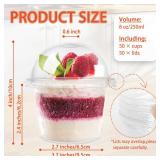 Jnnzzggu 50 Pcs 8 OZ Disposable Plastic Cups with Dome Lids,Clear Dessert Cup,Mini Parfait Appetizer Containers for Ice Cream,Cake,Fruit,Pudding,Jello Shot,Drink,Yogurt,Soups,Salad,Snacks - Retail: $1 Jnnzzggu 50 Pcs 8 OZ Disposable Plastic Cups with Dome Lids,Clear Dessert Cup,Mini Parfait Appetizer Containers for Ice Cream,Cake,Fruit,Pudding,Jello Shot,Drink,Yogurt,Soups,Salad,Snacks - Retail: $1