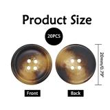 CANDEOLA 20-Pcs 3/4\ Brown Resin Sewing Buttons | Bulk Sewing Replacement Buttons for Sewing Crafts Clothes Decorations (20mm) - Retail: $10in CANDEOLA 20-Pcs 3/4\ Brown Resin Sewing Buttons | Bulk Sewing Replacement Buttons for Sewing Crafts Clothes Decorations (20mm) - Retail: $10in