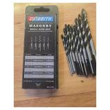 10-Piece Masonry Drill Bit Set for Concrete Tile Glass Ceramic Brick,1/8 to 1/2 Inch Drilling Bits with Triangle Handle,Tungsten Steel Alloy Tip.?Black? - Retail: $7 10-Piece Masonry Drill Bit Set for Concrete Tile Glass Ceramic Brick,1/8 to 1/2 Inch Drilling Bits with Triangle Handle,Tungsten Steel Alloy Tip.?Black? - Retail: $7