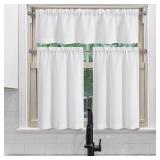 Chyhomenyc White Curtains 30 Inch Length, Faux Linen Textured Small Cafe Curtain, Light Filtering Short Curtains for Bathroom Curtain Window, 30x30 Inch, 2PCS - Retail: $10 Chyhomenyc White Curtains 30 Inch Length, Faux Linen Textured Small Cafe Curtain, Light Filtering Short Curtains for Bathroom Curtain Window, 30x30 Inch, 2PCS - Retail: $10
