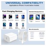 iPhone Charger Fast Charging 2 Pack Type C Wall Charger Block with 2 Pack [6FTand10FT] Long USB C to Lightning Cable for iPhone 14/13/12/12 Pro Max/11/Xs Max/XR/X,AirPods Pro - Retail: $8