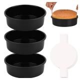 HUAKENER 6 Inch Cake Pan - Set of 3 Round Cake Pans with 100 Pieces Parchment Paper, Non-stick Cake Baking Pans, Dishwasher Safe - Retail: $15 HUAKENER 6 Inch Cake Pan - Set of 3 Round Cake Pans with 100 Pieces Parchment Paper, Non-stick Cake Baking Pans, Dishwasher Safe - Retail: $15