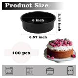 HUAKENER 6 Inch Cake Pan - Set of 3 Round Cake Pans with 100 Pieces Parchment Paper, Non-stick Cake Baking Pans, Dishwasher Safe - Retail: $15 HUAKENER 6 Inch Cake Pan - Set of 3 Round Cake Pans with 100 Pieces Parchment Paper, Non-stick Cake Baking Pans, Dishwasher Safe - Retail: $15