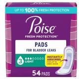Poise Incontinence and Postpartum Pads for Bladder Leaks, 3 Drop Light Absorbency, Regular Length, 54 Count, Packaging May Vary - Retail: $11 Poise Incontinence and Postpartum Pads for Bladder Leaks, 3 Drop Light Absorbency, Regular Length, 54 Count, Packaging May Vary - Retail: $11