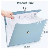 JARLINK 7 Pockets Expanding File Folder, A4 Size Accordion File Folders with 12 Labels, Cute Paper Organizer, Portable Document Organizer for Home College School Office Supplies, Blue - Retail: $81 JARLINK 7 Pockets Expanding File Folder, A4 Size Accordion File Folders with 12 Labels, Cute Paper Organizer, Portable Document Organizer for Home College School Office Supplies, Blue - Retail: $81