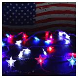 Twinkle Star 4th of July Decoration Lights, 100 LED 49FT Red White Blue Star String Lights, Plug in Fairy String Lights Waterproof, Extendable for Indoor, Outdoor, Independence Day Decor - Retail: $13 Twinkle Star 4th of July Decoration Lights, 100 LED 49FT Red White Blue Star String Lights, Plug in Fairy String Lights Waterproof, Extendable for Indoor, Outdoor, Independence Day Decor - Retail: $13
