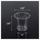Zcaukya 100 Shot Glasses, 1oz Clear Plastic Disposable Hard Cups, Mini Cups Great Container for Sauce, Sample Tasting, Jello Shots, Pudding - Retail: $8 Zcaukya 100 Shot Glasses, 1oz Clear Plastic Disposable Hard Cups, Mini Cups Great Container for Sauce, Sample Tasting, Jello Shots, Pudding - Retail: $8