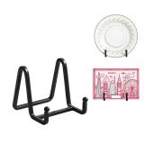 DIDUDIDU Plate Holder Easel Display Stand - Metal Plate Stands for Display - Tabletop Picture Stand - Black Iron Easels for Display Pictures | Photo Frames | Book | Decorative Plates | Plaque - Retail DIDUDIDU Plate Holder Easel Display Stand - Metal Plate Stands for Display - Tabletop Picture Stand - Black Iron Easels for Display Pictures | Photo Frames | Book | Decorative Plates | Plaque - Retail