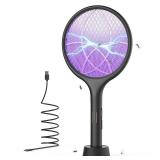 YISSVIC Electric Fly Swatter Bug Zapper Racket Dual Modes Mosquito Killer with Purple Mosquito Light Rechargeable for Indoor Home Office Backyard Patio Camping - Retail: $23 YISSVIC Electric Fly Swatter Bug Zapper Racket Dual Modes Mosquito Killer with Purple Mosquito Light Rechargeable for Indoor Home Office Backyard Patio Camping - Retail: $23