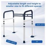 Toilet Safety Rails, Adjustable Toilet Handles for Elderly and Disabled, Toilet Support Rails for Seniors, Foldable Handicap Toilet Rails with Travel Bag, Instant Installation (Lake Blue) - Retail: $5 Toilet Safety Rails, Adjustable Toilet Handles for Elderly and Disabled, Toilet Support Rails for Seniors, Foldable Handicap Toilet Rails with Travel Bag, Instant Installation (Lake Blue) - Retail: $5