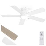 42 Inch Ceiling Fans with Lights and Remote,Indoor Modern Flush Mount Ceiling Fan with 3CCT 6-Speed Quiet DC Motor,White Small Low Profile Ceiling Fan for Bedroom Living Room Office - Retail: $70 42 Inch Ceiling Fans with Lights and Remote,Indoor Modern Flush Mount Ceiling Fan with 3CCT 6-Speed Quiet DC Motor,White Small Low Profile Ceiling Fan for Bedroom Living Room Office - Retail: $70