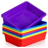 Hoteam 10 Pcs Flat Storage Organizer Tray Bin Letter Size Paper Tray for Classroom Plastic Stackable File Organizer for School Office Teacher Book Organization? Multicolor, 13.78 x 9.84 x 3.15 Inch? - Hoteam 10 Pcs Flat Storage Organizer Tray Bin Letter Size Paper Tray for Classroom Plastic Stackable File Organizer for School Office Teacher Book Organization? Multicolor, 13.78 x 9.84 x 3.15 Inch? -