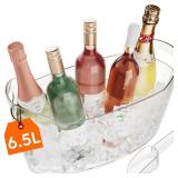 Lifewit Large 6.5L Ice Bucket for Parties, Portable Drink Bucket for Cocktail Bar, Plastic Champagne Cooler for Beverage/Wine/Beer/Juice, Mimosa Bar Supplies Chiller Tub with Scoop - Retail: $30 Lifewit Large 6.5L Ice Bucket for Parties, Portable Drink Bucket for Cocktail Bar, Plastic Champagne Cooler for Beverage/Wine/Beer/Juice, Mimosa Bar Supplies Chiller Tub with Scoop - Retail: $30