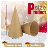 Zhanmai 12 Pcs Paper Mache Cones Open Bottom Cardboard Craft Cone for DIY Gnomes Ornament Tree Decoration DIY Craft Home Decoration(9.8 x 3.9 Inch) - Retail: $22 Zhanmai 12 Pcs Paper Mache Cones Open Bottom Cardboard Craft Cone for DIY Gnomes Ornament Tree Decoration DIY Craft Home Decoration(9.8 x 3.9 Inch) - Retail: $22