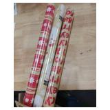 Hallmark Reversible Christmas Wrapping Paper (3 Rolls: 120 sq. ft. ttl)  Merry Holidays   Snowflakes  Snowmen  Red Stripes - Retail: $35 Hallmark Reversible Christmas Wrapping Paper (3 Rolls: 120 sq. ft. ttl)  Merry Holidays   Snowflakes  Snowmen  Red Stripes - Retail: $35
