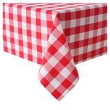 Hiasan Red and White Checkered Tablecloth Rectangle - Stain Resistant, Waterproof and Washable Plaid Table Cloth for Picnic, Holiday Dinner and Kitchen, 60 x 120 Inch - Retail: $21 Hiasan Red and White Checkered Tablecloth Rectangle - Stain Resistant, Waterproof and Washable Plaid Table Cloth for Picnic, Holiday Dinner and Kitchen, 60 x 120 Inch - Retail: $21