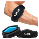 Rakiie Elbow Brace 2 Pack-Climate Pledge Friendly, Tennis Elbow Brace for Men Women, Sustainable Non-slip Tennis Elbow Strap, Adjustable Golfer Counterforce Brace, Blue - Retail: $8 Rakiie Elbow Brace 2 Pack-Climate Pledge Friendly, Tennis Elbow Brace for Men Women, Sustainable Non-slip Tennis Elbow Strap, Adjustable Golfer Counterforce Brace, Blue - Retail: $8