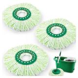 3 Pack Mop Head Replacement for Libman Tornado, Spin Mop Replacement Head Compatible with Libman, Easy to Replace, Machine Washable, Green and White - Retail: $14 3 Pack Mop Head Replacement for Libman Tornado, Spin Mop Replacement Head Compatible with Libman, Easy to Replace, Machine Washable, Green and White - Retail: $14