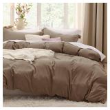 Bedsure Deep Khaki Duvet Cover King Size - 3 Pieces Prewashed Cotton-Like Extra Soft Bedding Set, Includes 1 Duvet Cover 104x90 Inches with Zipper Closure and 2 Pillow Shams, Comforter Not Included -  Bedsure Deep Khaki Duvet Cover King Size - 3 Pieces Prewashed Cotton-Like Extra Soft Bedding Set, Includes 1 Duvet Cover 104x90 Inches with Zipper Closure and 2 Pillow Shams, Comforter Not Included -