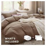 Bedsure Deep Khaki Duvet Cover King Size - 3 Pieces Prewashed Cotton-Like Extra Soft Bedding Set, Includes 1 Duvet Cover 104x90 Inches with Zipper Closure and 2 Pillow Shams, Comforter Not Included -  Bedsure Deep Khaki Duvet Cover King Size - 3 Pieces Prewashed Cotton-Like Extra Soft Bedding Set, Includes 1 Duvet Cover 104x90 Inches with Zipper Closure and 2 Pillow Shams, Comforter Not Included -
