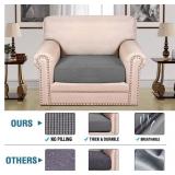 H.VERSAILTEX Super Stretch Individual Seat Cushion Covers Sofa Covers Couch Cushion Covers Slipcover Sets Thick Jacquard Textured Twill Fabric (1 Piece Chair Cushion Cover, Grey) - Retail: $19 H.VERSAILTEX Super Stretch Individual Seat Cushion Covers Sofa Covers Couch Cushion Covers Slipcover Sets Thick Jacquard Textured Twill Fabric (1 Piece Chair Cushion Cover, Grey) - Retail: $19