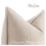 MIULEE 20x20 Inch Beige Decorative Couch Pillow Covers Set of 2 Chenille Throw Pillow Covers Farmhouse Cushion Cases with Elegant Design for Home Decor Sofa Bedroom Living Room - Retail: $17 MIULEE 20x20 Inch Beige Decorative Couch Pillow Covers Set of 2 Chenille Throw Pillow Covers Farmhouse Cushion Cases with Elegant Design for Home Decor Sofa Bedroom Living Room - Retail: $17