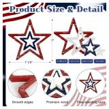 COCHIE 4th of July Decorations Stars Set of 4, Red White Blue Decor, Patriotic Memorial Day Star Tiered Tray Decor, Labor Day Fourth of July Decoration for Home Office Table Shelf (Retro Solid) - Reta COCHIE 4th of July Decorations Stars Set of 4, Red White Blue Decor, Patriotic Memorial Day Star Tiered Tray Decor, Labor Day Fourth of July Decoration for Home Office Table Shelf (Retro Solid) - Reta