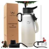 NATURE PIONEOR Insulated Water Bottles with Paracord Handle - 32 oz Vacuum Sports Wide Mouth Water Bottle with 3 Lids, Leak Proof Stainless Steel Keeps Hot and Cold - Retail: $13 NATURE PIONEOR Insulated Water Bottles with Paracord Handle - 32 oz Vacuum Sports Wide Mouth Water Bottle with 3 Lids, Leak Proof Stainless Steel Keeps Hot and Cold - Retail: $13