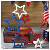 COCHIE 4th of July Decorations Stars Set of 4, Red White Blue Decor, Patriotic Memorial Day Star Tiered Tray Decor, Labor Day Fourth of July Decoration for Home Office Table Shelf (Retro Solid) COCHIE 4th of July Decorations Stars Set of 4, Red White Blue Decor, Patriotic Memorial Day Star Tiered Tray Decor, Labor Day Fourth of July Decoration for Home Office Table Shelf (Retro Solid)