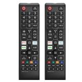 Pack of 2 New Universal Remote for All Samsung TV Remote, Replacement Compatible for All Samsung Smart TV, LED, LCD, HDTV, 3D, Series TV - Retail: $10 Pack of 2 New Universal Remote for All Samsung TV Remote, Replacement Compatible for All Samsung Smart TV, LED, LCD, HDTV, 3D, Series TV - Retail: $10