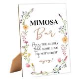 Boho Wildflowers Bridal Shower Mimosa Bar Sign, Table Decor Bridal Shower Sign, Pack of 1 Wooden Tabletop Sign with Stand, Bridal Shower Decorations, Wedding Shower Supplies - XG04 - Retail: $13 Boho Wildflowers Bridal Shower Mimosa Bar Sign, Table Decor Bridal Shower Sign, Pack of 1 Wooden Tabletop Sign with Stand, Bridal Shower Decorations, Wedding Shower Supplies - XG04 - Retail: $13