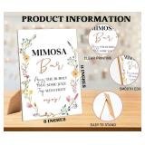 Boho Wildflowers Bridal Shower Mimosa Bar Sign, Table Decor Bridal Shower Sign, Pack of 1 Wooden Tabletop Sign with Stand, Bridal Shower Decorations, Wedding Shower Supplies - XG04 - Retail: $13 Boho Wildflowers Bridal Shower Mimosa Bar Sign, Table Decor Bridal Shower Sign, Pack of 1 Wooden Tabletop Sign with Stand, Bridal Shower Decorations, Wedding Shower Supplies - XG04 - Retail: $13