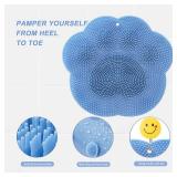 Shower Foot Scrubber Mat,Silicone Foot Scrubber for Shower,Silicone Body Scrubber with Suction Cups,Bath Feet Scrub Mat with Storage Hook(Blue) - Retail: $13 Shower Foot Scrubber Mat,Silicone Foot Scrubber for Shower,Silicone Body Scrubber with Suction Cups,Bath Feet Scrub Mat with Storage Hook(Blue) - Retail: $13