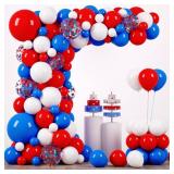 Voircoloria 148pcs Red White Blue Balloons Garland Arch Kit, Patriotic Decorations for 4th of July Independence Day Graduation Anniversary Party Decorations - Retail: $10 Voircoloria 148pcs Red White Blue Balloons Garland Arch Kit, Patriotic Decorations for 4th of July Independence Day Graduation Anniversary Party Decorations - Retail: $10