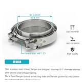 2 Inch Exhaust V Band Clamp With Male Female Flange Assembly Stainless Steel 2 PCS - Retail: $20 2 Inch Exhaust V Band Clamp With Male Female Flange Assembly Stainless Steel 2 PCS - Retail: $20